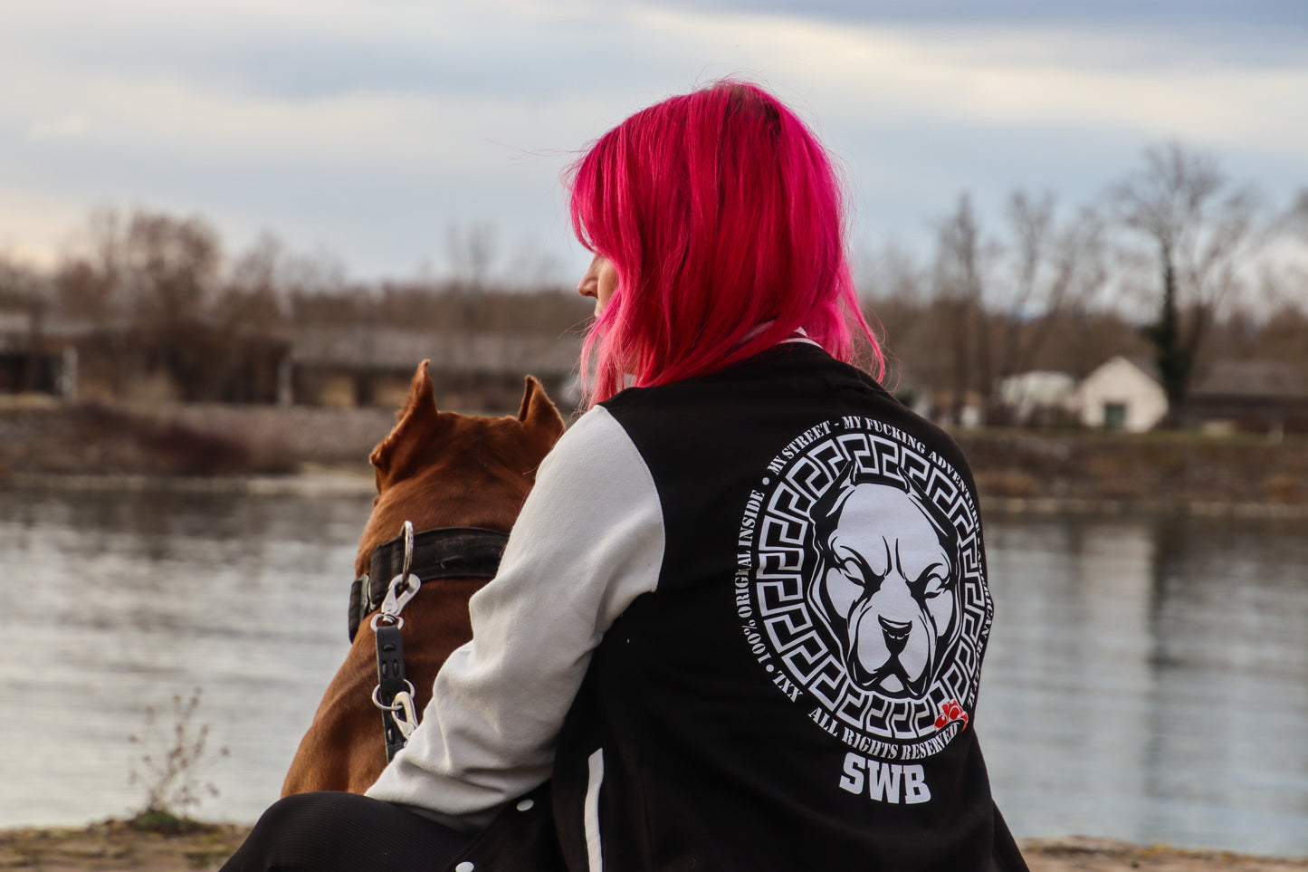 TRUST YOUR BLOOD COLLEGE SWEATJACKE MY STREET MY FUCKING ADVENTURE