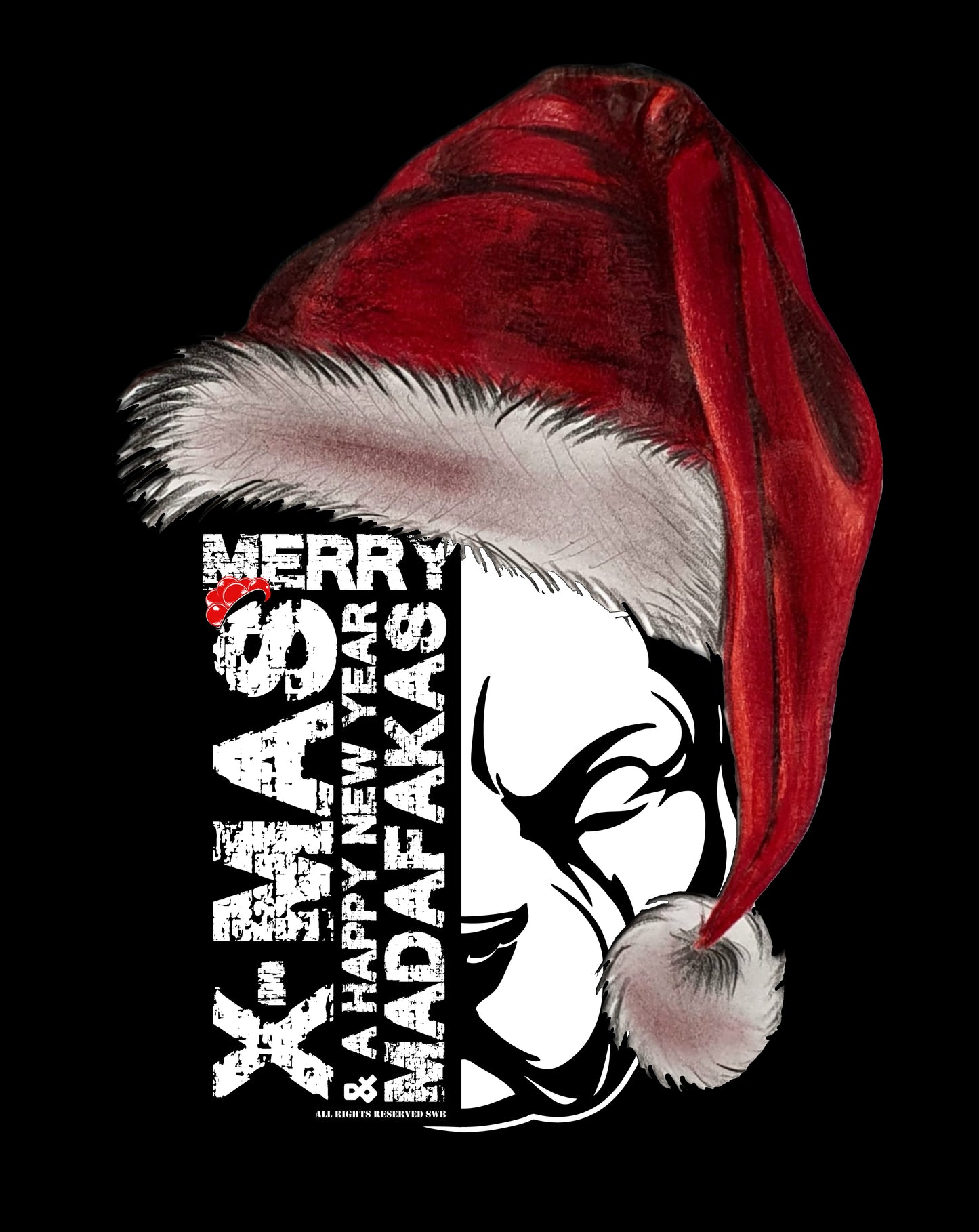 Outdoor-Aufkleber "X-MAS NEW YEAR MADAFAKAS" 10cm x 10cm rund