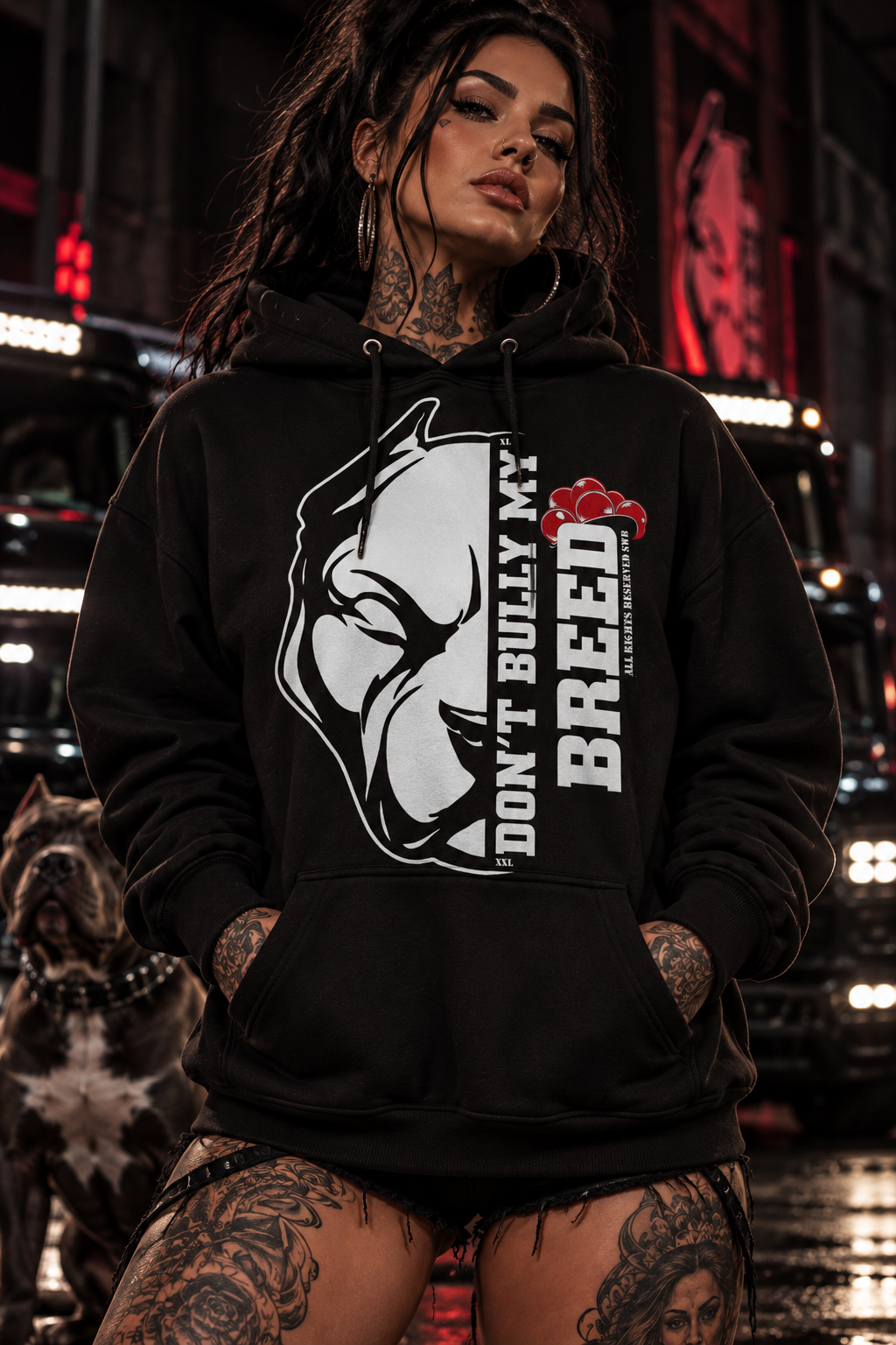 TRUST YOUR BLOOD HOODIE DON`T BULLY MY BREED