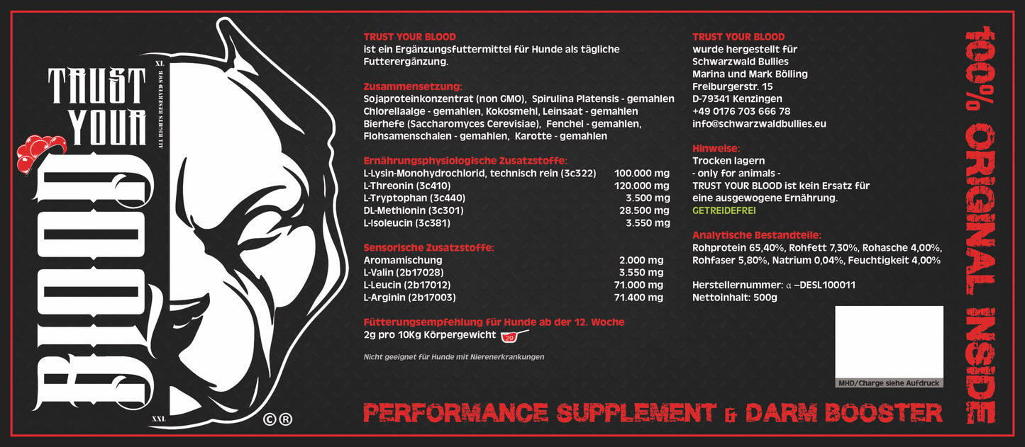 TRUST YOUR BLOOD PSDB65 Performamnce Supplement + Darm Booster